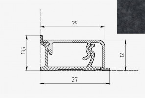 Плинтус КВАДРО Д FS188 S3  Шифер детройт 27*13*4200мм