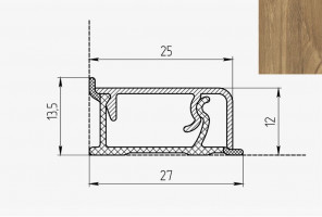 Плинтус КВАДРО Д FS1111 W2  Дуб Крымский    27*13*4200мм