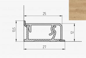 Плинтус КВАДРО Д FS1333  W2  Дуб Ирландский натуральный  27*13*4200мм