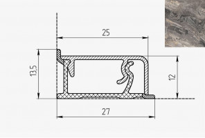 Плинтус КВАДРО Д FS090   Делоникс серый 27*13*4200мм