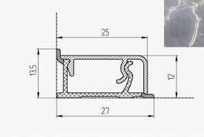 Плинтус КВАДРО Д FS322   Мерано серый 27*13*4200мм