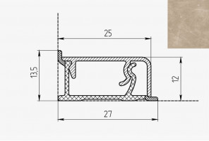 Плинтус КВАДРО Д FS113 В2   Сарыкум 27*13*4200мм