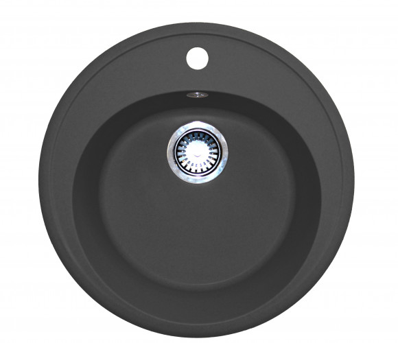 Мойка круглая черная    D=510мм, глубина 200мм   GRANIT