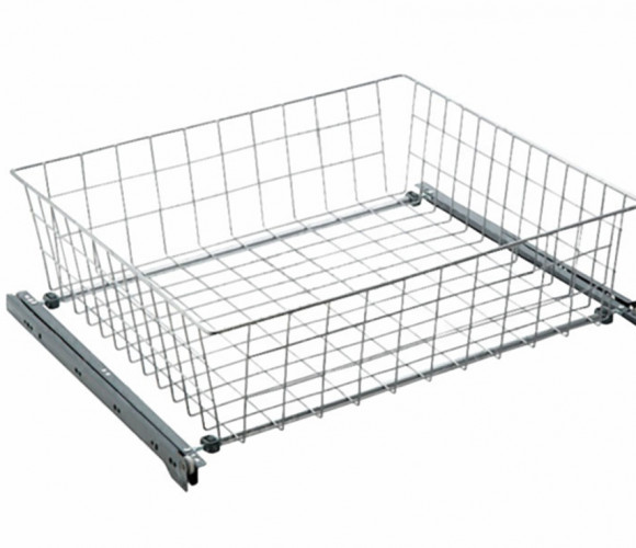 Корзина выкатная сетчатая 535х475х150 серебро SB600/150-SV