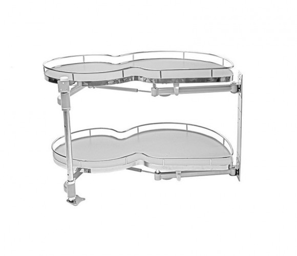 Волшебный угол "Le Mans" 865х495х600-750 ЛЕВЫЙ хром LS017FL