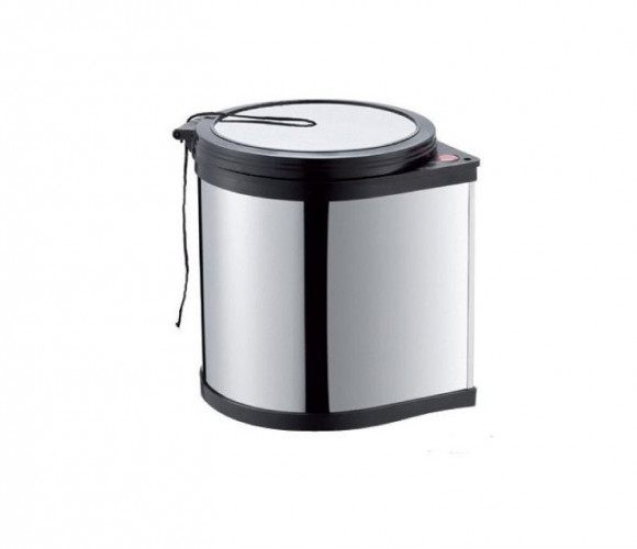 Ведро для мусора Starax 10л, хром (365х300х320) S-2251