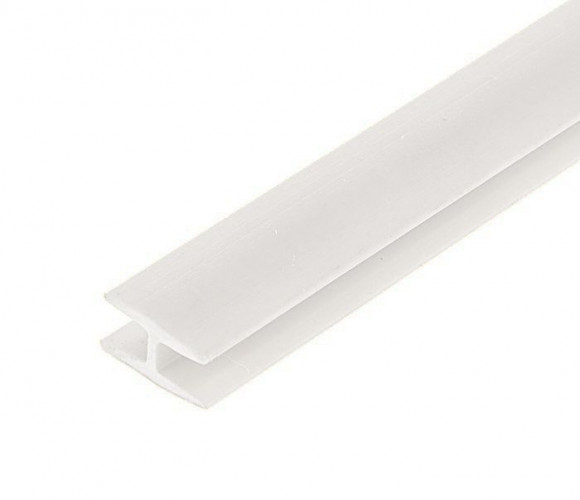 Профиль для ДВП соединительный (белый, 2000мм)