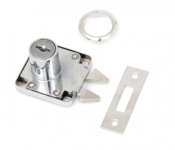 Замок для шкафов-купе №202, d19х22, с ответной планкой, хром (112561)