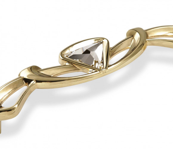 Ручка - скоба FS 143 128 Золото глянец/кристалл (TS) (30шт)