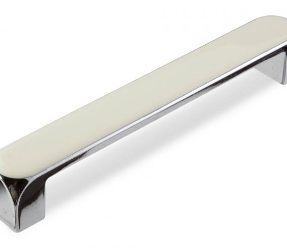 Ручка - скоба FS 077 160 Хром глянцевый/эмаль фарфор (20шт)