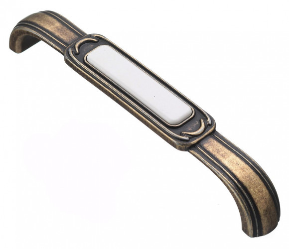 Ручка - скоба FS 139 128 Бронза полированная/белый (ТЗ) (30)