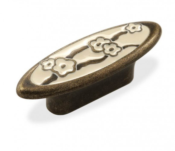 Ручка - модель FМ 078 032 Хром мат/Эмаль фарфор (50 шт.)