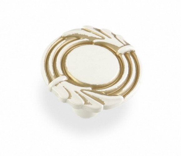 Ручка - грибок FB 055 000 Золото прованс/1013 жемчужно-белый матовый (ТЗ)