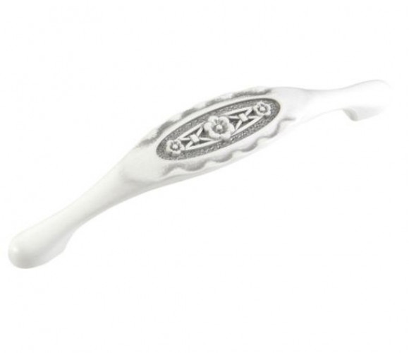 Ручка - скоба FS 128 128 Серебро прованс/9003 белый матовый (ТЗ)