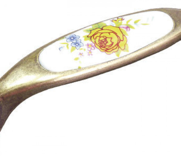 RS112AB.4/96/W02 старин.латуньроза жел.,круп.,с мел.цветоч. ручка