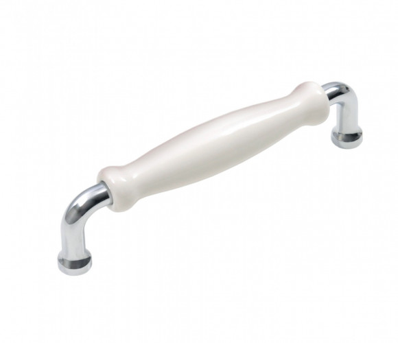 RS108CP.4/128/W Хром полированный/Керамика белая Ручка LUNA