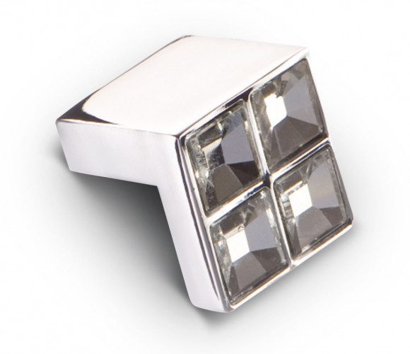 Ручка-кнопка с кристаллами, хром CRL01, KERRON)