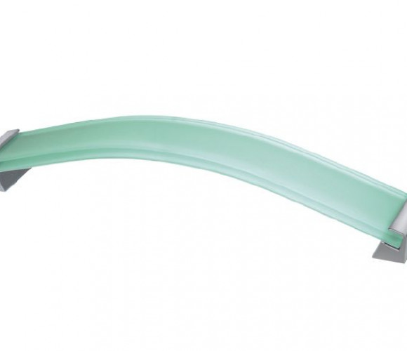 Ручка стеклянная белая ROSES UZ-R160BI, хром  *******