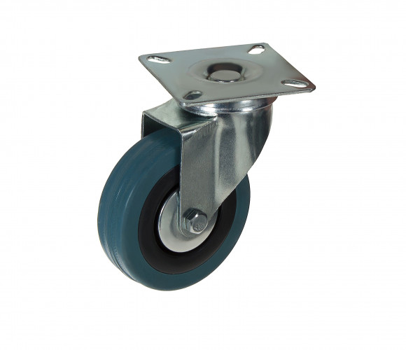 Опора колесная D100мм сер .резина б/с FM 100