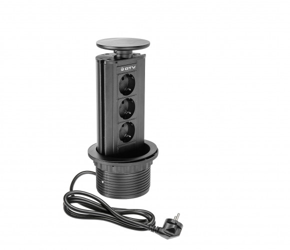 Удлинитель для офиса, черный AE-BPW3GS-20 (БОЛЬШОЙ D=80)