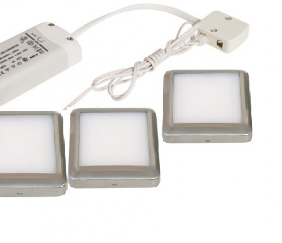 Светильник Мебельн. к-т (3хSLS18-12LED 3200K+DC15-12V+шнур 1,8м) в кор.