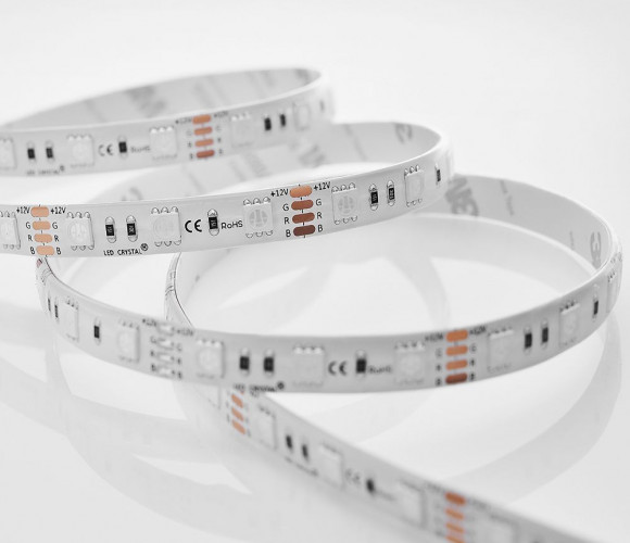 Лента светодиодная 60 диодов/м.п. 5050 RGB, 12V, 14.4W  IP44 LR4-RGB-WP60