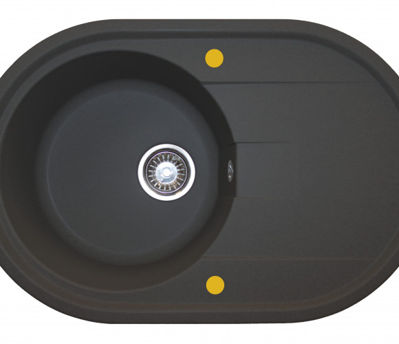 Мойка ОВАЛ Черная 765*495*200мм GRANIT