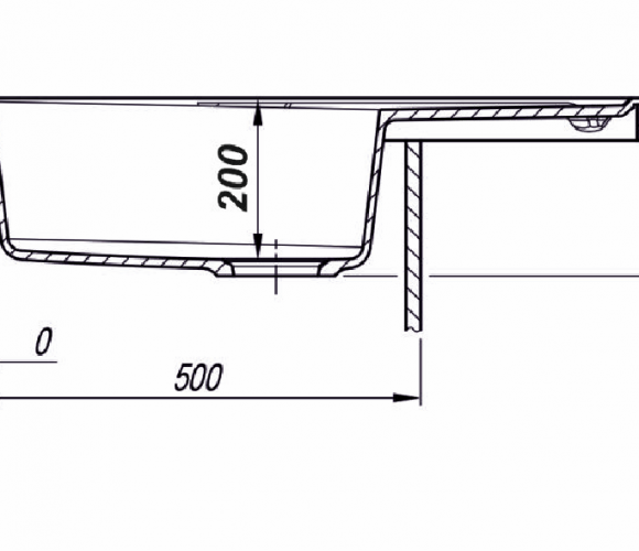 Мойка НОВА Черная   775*505*200мм   GRANIT