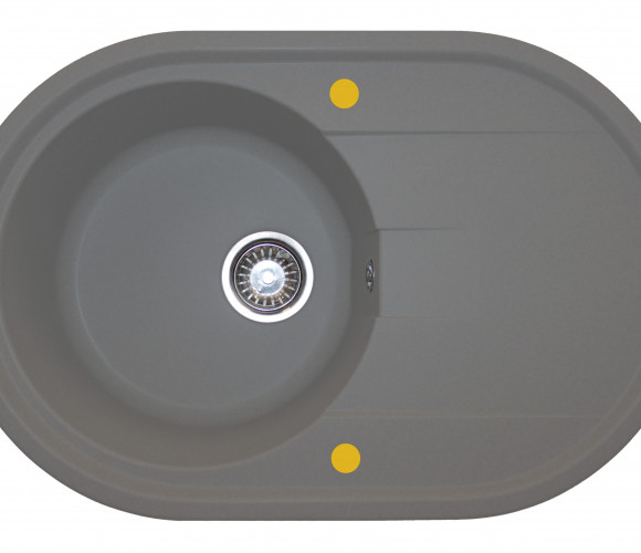 Мойка ОВАЛ Серая 765*495*200мм   GRANIT