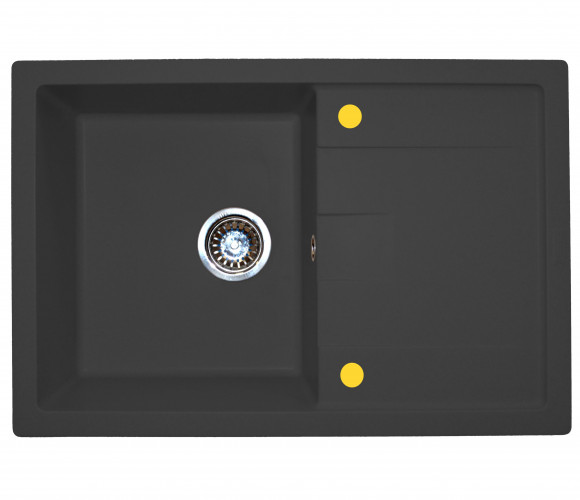 Мойка ТЕХНО-755 Черная    755*500*180мм   GRANIT