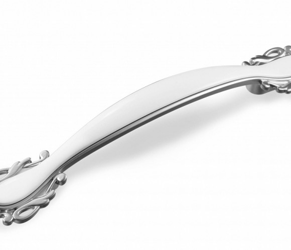 Ручка - скоба FS 141 096 Хром матовый/белый (ТЗ) (30шт)