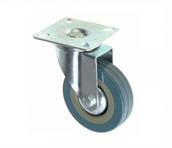 Опора колесная D75мм сер .резина б/с FM 75