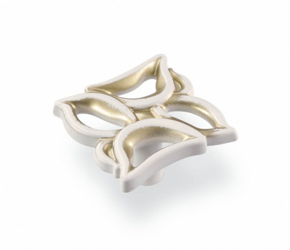 Ручка - грибок FB 059 000 Золото прованс/1013 жемчужно-белый матовый (ТЗ) (50 шт.)