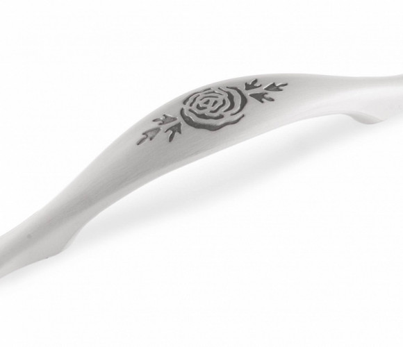 Ручка - скоба FS 078 096 Серебро прованс/9003 белый матовый (ТЗ) (50 шт.)