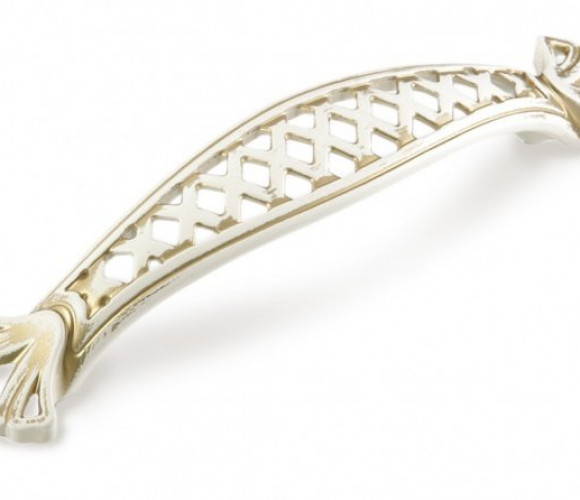 Ручка - скоба FS 144 096 Золото прованс/1013 Жемчужно-белый матовый (ТЗ) (50 шт.)