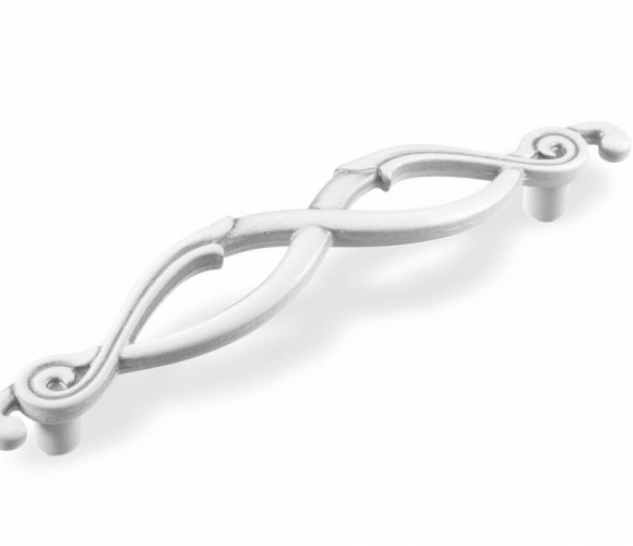 Ручка - скоба FS 188 128 серебро прованс/9003 белый матовый (ТЗ) (30 шт.)