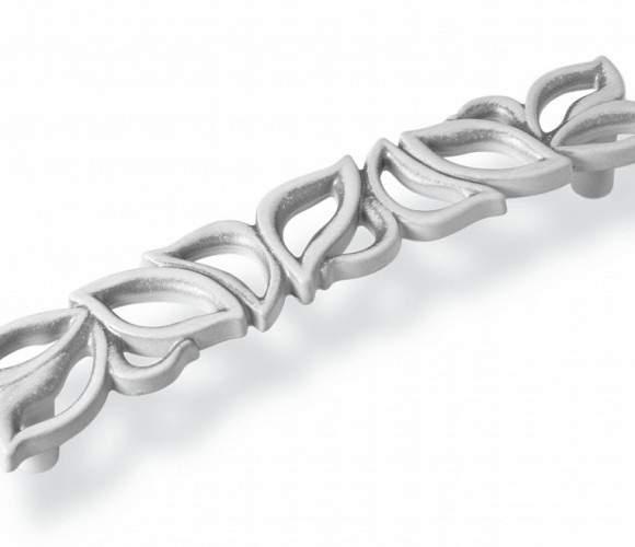 Ручка - скоба FS 189 128 серебро прованс/9003 белый матовый (ТЗ) (30 шт.)