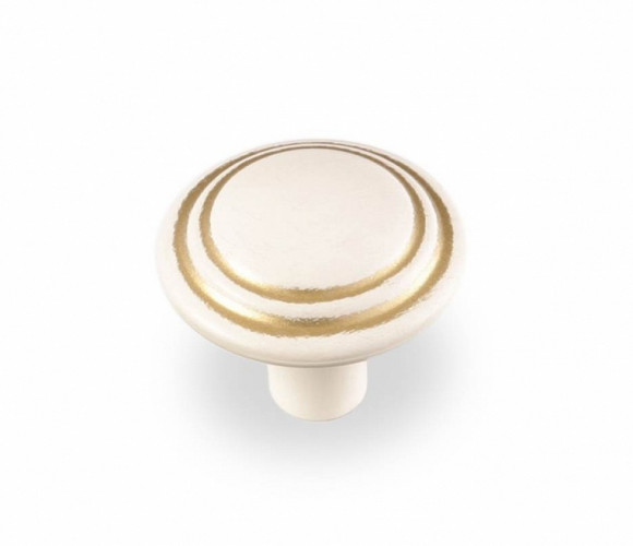 Ручка - грибок FB 060 000 Золото прованс/1013 жемчужно-белый матовый (ТЗ) (50 шт.)