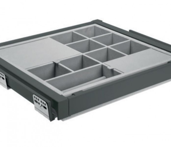 Корзина с органайзером с доводчиком, полного выдв., графит   WG-PRZEG60-60