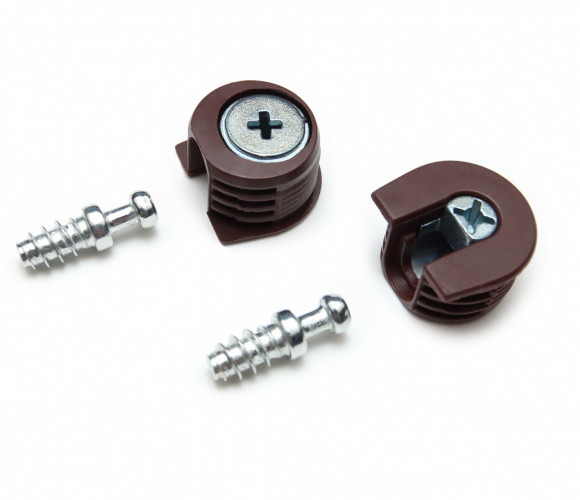 Эксцентриковая стяжка B-FIX 49 + дюбель, Коричневая ST01/49/3/Br/01    БОЯРД