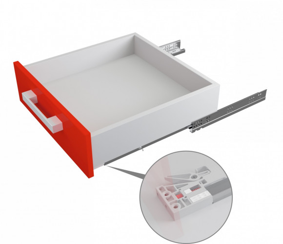 Направляющие скрыт. монт. В-Slide DB8882Zn/350 частичного выдв. с доводчиком