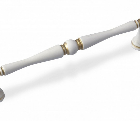 Ручка - скоба FS 195 128 золото прованс/1013 жемчужно-белый матовый (ТЗ) (30 шт.)