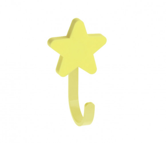 Крючок мебельный звезда, желтый WM-STAR-ZT