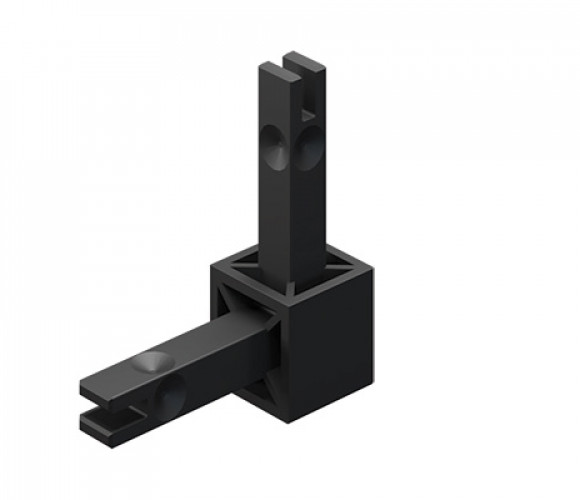 CADRO Узловое соединение 2х-стороннее 2D, черный матовый (31554)