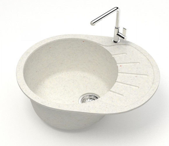 Мойка Модель 10, Овал малый 575х440х215мм, Хлопок Q7  Мрамор