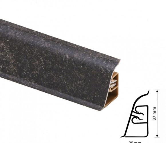 Thermoplast CEZAR BL44 - Плинтус - 028 (4,2)   Гранит верчелли антрацит 37*24*4200 (BL44-105)