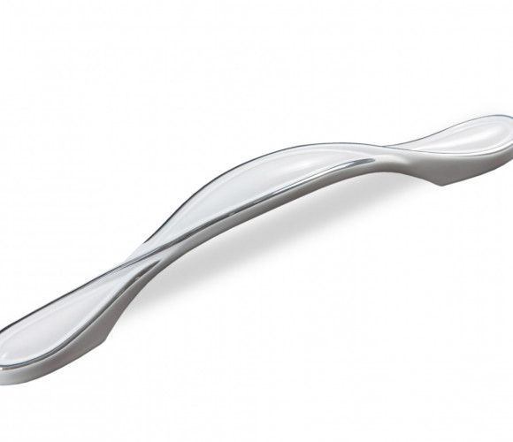 RS470CP/W.3/128 Хром полированный, Белый Ручка ШЕЛК