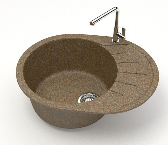 Мойка Модель 10, Овал малый 575х440х215мм, Терракот Q9  Мрамор