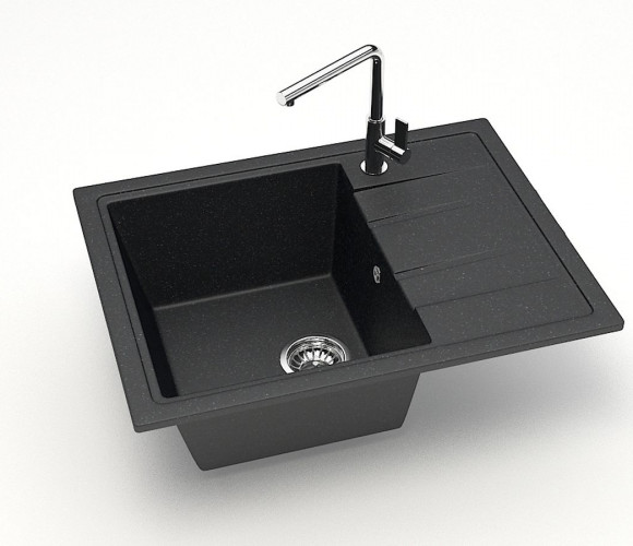 Мойка Модель 150, Прямоугольная Малая 575х470х218мм, Черный Q4  Мрамор
