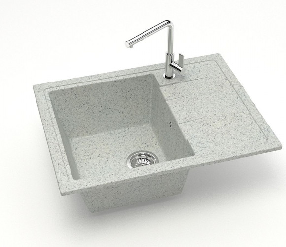Мойка Модель 150, Прямоугольная Малая 575х470х218мм, Светло-Серый Q10  Мрамор